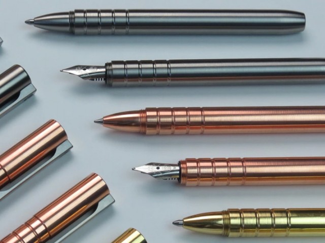 TiScribe: Titanium, Copper, Brass Fountain/Ballpoint EDC Pen